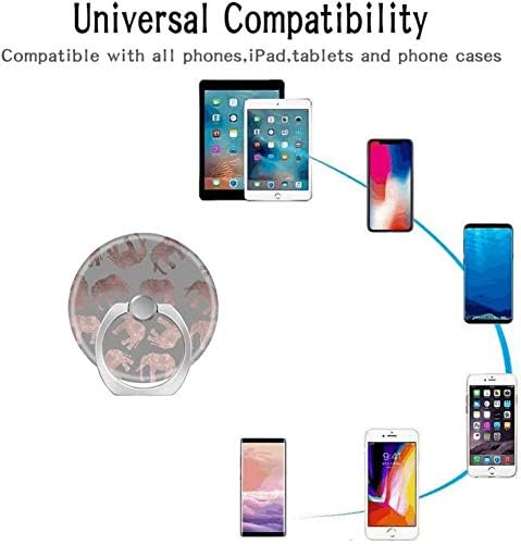 2 Pack/Cell Phone Ring Holder 360 Degree Rotation Finger Stand Works for All Smartphone and Tablets-Rose Gold Elephant on Marble Clear Tribal Patt...
