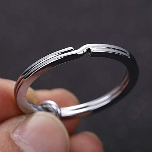 KINGFOREST 100-Pack 1 Inch Metal Key Rings (25mm) - Silver Split Keychain Rings for Keys, DIY Crafts, Home, Car & Office Accessories - Durable Nic...