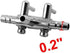 Stainless Steel 2 - Way Aquarium Chrome Metal Gang Manifold Air Line Control Valve Air Tap Air Splitter 2pcs...