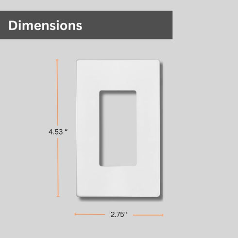 SHADID 1-Gang Screwless Decorator Wall Plates Child Safe Outlet Covers, 4.68" H x 2.93" L, Unbreakable Polycarbonate Thermoplastic, White, SI8831-...
