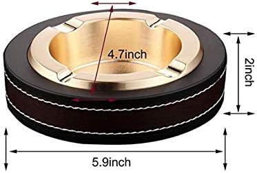 Leather Stainless Steel Cigarette Ashtray Modern Tabletop Cigars Ashtrays For Indoor,Gift for Smokers, Desktop Smoking Ashtray for Home Office Dec...