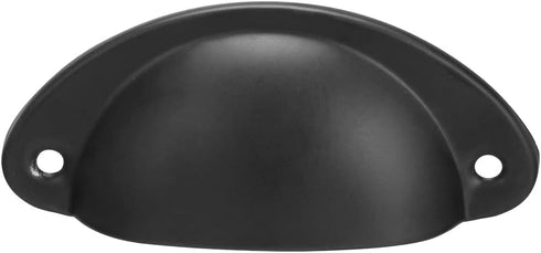 uxcell Cup Pulls, Carbon Steel Shell Pull Handles Black for Dresser Kitchen Cabinet Drawer, 66mm Hole Distance 35mm Width, 10 Pack...