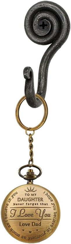 Hand Forged Spiral Hooks Set of 6 Pcs Handmade Wrought Iron Wall Mounted Coat Hook Blacksmith Metal Wall Towel Hooks Rack Black Antique Finish Wal...