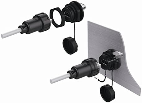 CNLINKO USB 3.0 Connector, Type A Female, Panel Mount Receptacles Socket with 40 inches Cable, Outdoor Waterproof IP67, Data + Power, Industrial S...