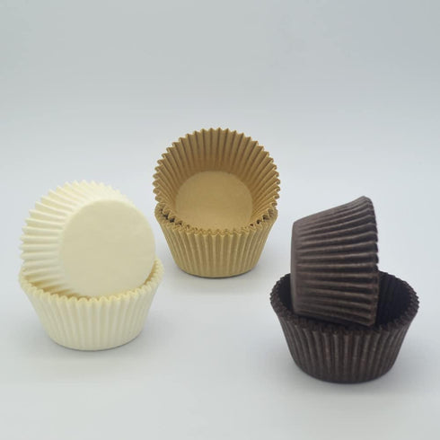 Natural White Coffee Brown Cupcake Liners Standard Greaseproof Paper Baking Cups, 150-Count...