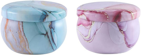 2 Pcs Round Tin Jar Tea Tins Food Storage Container,2.2oz Candle Tins,Round Containers with Lids for Candle Making, Arts & Crafts, Storage...