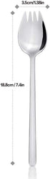 IQCWOOD Sporks, 4-Pack 18/10 Stainless Steel Fork, Metal Spork for Everyday Household Use, 7.4-Inch Long Handle Dessert Ice Cream Salad Forks, Fla...