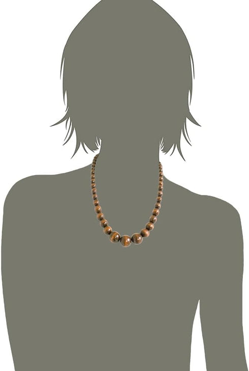 Natural Wood Beads Necklace for Men Women Wooden Chain Unisex Chunky Bead Necklaces...