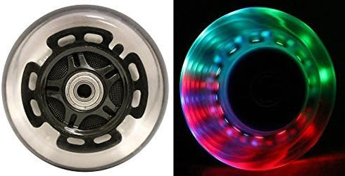 L.E.D. Scooter Wheels With Abec 9 Bearings for Razor Scooters 100mm Light Up 2-pack (Black)...