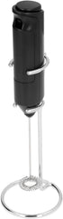 Mini Handheld Drink Mixer, Portable Stainless Steel Electric Milk Frother with Metal Base for Kitchens (Black and Bracket)...