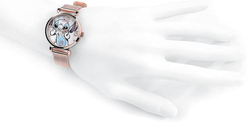 Accutime Women's Disney Lilo & Stitch Blue Gradient Analog Quartz Wrist Watch with Small Face, Gold Accents for Women, Adult (Model: LAS8004AZ)...