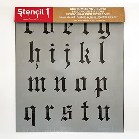 Stencil1 Old English Letter Stencils 2" - Letters & Numbers - Mylar Uppercase & Lowercase Alphabet for Hand Painting, Drawing & Cutting - Perfect ...