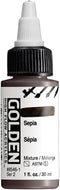 GOLDEN High Flow Acrylics, Sepia, 1 fl. oz. / 30 ml Bottle...