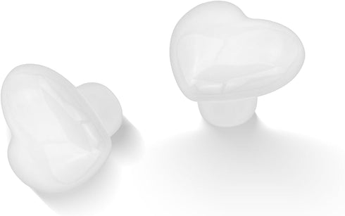 6 Pcs White Ceramic Drawer Knobs, Heart Cabinet Knobs Decorative Dresser Knobs Drawer Pulls Handles, Cute Cupboard Door Knobs Kids Children Cabine...