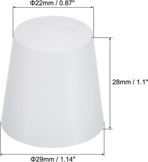 MECCANIXITY Silicone Rubber Tapered Plug 22mm to 29mm Solid White for Powder Coating, Painting, Anodizing, Plating, Sandblasting, Laboratory Use 5...