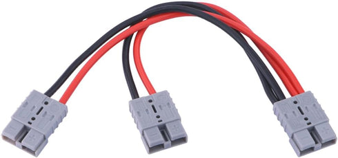 50A Connector Plug with 8AWG Wire, Y-Shaped Quick Connect Battery Harness, Forklift Plug Wire, Pair of Fixed Power Forklift connectors -30cm/0.98 ...
