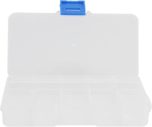 Jewelry Box, 10 Grid Transparent Plastic Organizer Box with Adjustable Dividers, Jewelry Storage Containers for Little Jewelry Small Item...