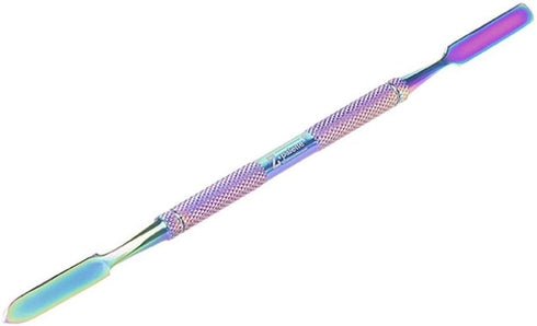 De-Potting Spatula, Dual-Ended Multicolor Steel Tool for Makeup Palettes, Empty Magnetic Palette Compatible, Professional Mixing & Blending, Iride...