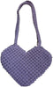 JESSICA Cotton Boho Macrame Handmade Heart Shaped Handbag Birthday Ladies Gift, lavender....