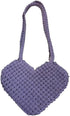 JESSICA Cotton Boho Macrame Handmade Heart Shaped Handbag Birthday Ladies Gift, lavender....