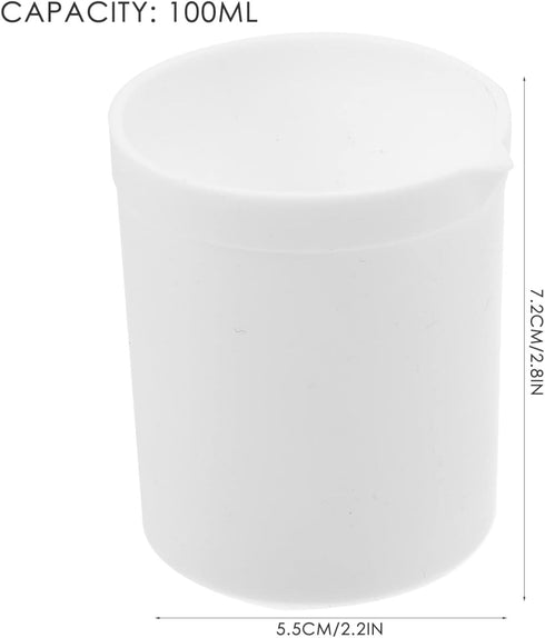 Lab Beaker, PTFE Beaker Acid and Alkali Resistant PTFE Beakers High Lubrication White Measuring Cup for Lab(100ml)...