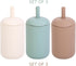 Set of 3 Extra Thick Silicone Sippy Cups for Toddlers | Platinum Food and Medical Grade | 1-3 Training Cup with Straws, Stoppers | BPA Free | CPC ...