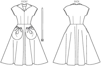 Butterick Patterns B6055 Misses' Dress and Belt Sewing Template, Size A5 (6-8-10-12-14)...