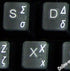 Greek Keyboard Stickers Transparent Background White Lettering for LAPTOPS PC Any Computer Desktop...