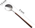 Retro Wooden Handle Spoon,Stainless Steel Serving Tablespoons,Wooden DinnerSpoon,Silver Silverware With Brown Handle,4 Pcs....
