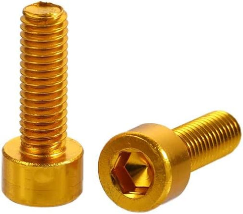 2Pcs Gold Bike Bottle H6.99older Screw 2 Pcs Colorful Water Bottle Cage Bolts Hex Socket Screws Aluminum Alloy Kettle Rack Screw Bicycle Accessori...