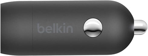 Belkin 20 Watt USB C Car Charger with Fast Charging for Apple iPhone 14, 13, iPad Pro, Samsung Galaxy S22 Ultra & More (Cable Not Included) - Blac...