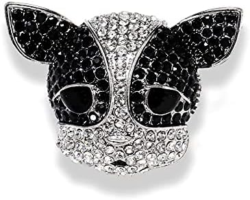 Fashion Cartoon Puppy Dog Cute Animal Black and White Dog Brooch Pin Corgi Teddy Bulldog Brooch for Women Girls...