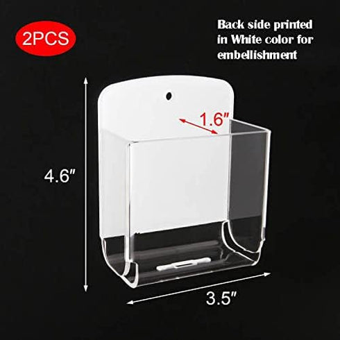 Cosmos Pack of 2 Acrylic Remote Control Holder Adhesive Wall Mount Phone Holder Wall Mount Organizer Media Storage Box Phone Charging Storage Box ...