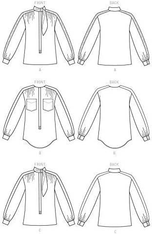 McCall's Women's Loose Fitting Long Sleeve Blouse Sewing Patterns, Sizes 6-14, various, White...