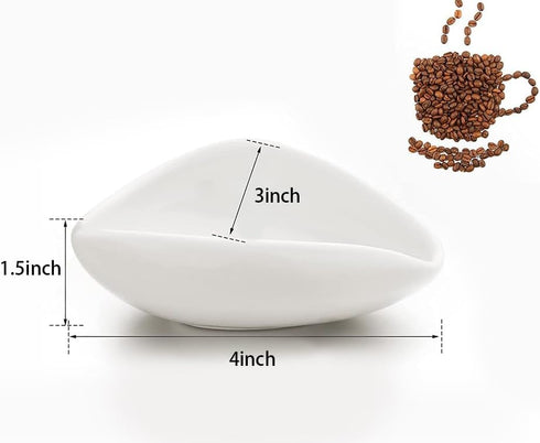 2pcs Ceramic Coffee Scoops Coffee Bean Weighing Bowls Coffee Powder Spoon...