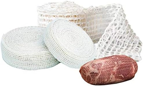 5m Cotton Meat Netting Elastic Smoked Meat Poultry Ham Netting Meat Butcher Twine Net Roll Wrapping Net Meat Tying Roll for Meat Cooking Meat Saus...