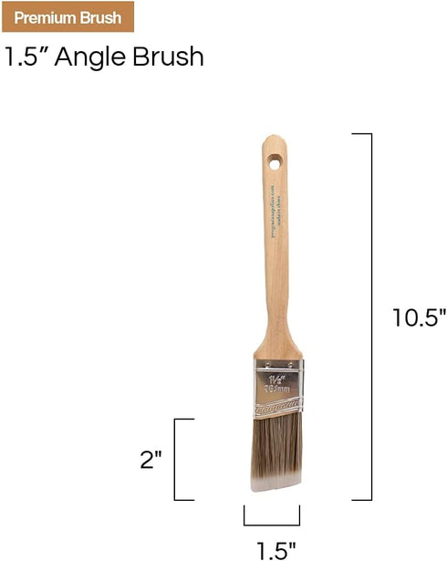 Vermeer Paint Brushes - 6-Pack - 1.5" Angle Sash Brushes for All Latex and Oil Paints & Stains - Home Improvement - Interior & Exterior Use...