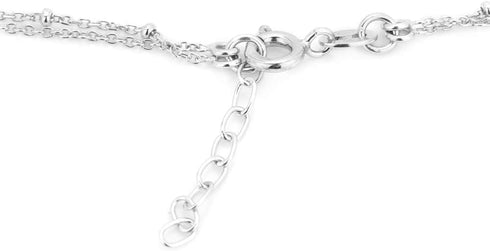 Sterling Silver Jewelry - Rhodium Plated with 925 Stamp - Interlinked Heart theme Anklet - Elegant handcrafted Double layered Chain Anklet for Wom...