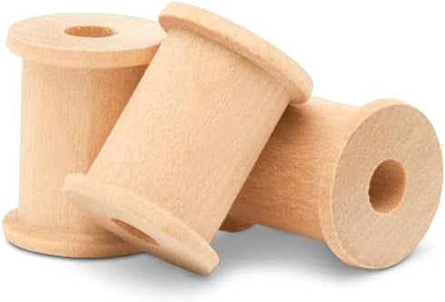 Wooden Spool for Crafts 1-1/8-inch Pack of 25, Small Empty Thread Spools, Wood Spools for Crafts with Wooden Spindles, by Woodpeckers...