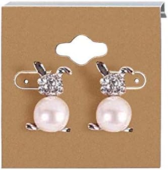 Kraft Paper Color Clamshell Hanging Brown Paper Earrings Display Card 2 x 2 inches...