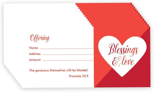 Church Offering Envelopes - Cash Envelopes For Tithes And Offering - Blessings & Love (NIV Scripture) - Pack of 100 - Swanson Christian Products...