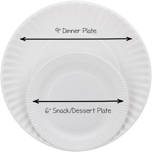 Hygloss Products Paper Plates - Uncoated White Plate - Use for Foodware, Events, Activities, Crafts Projects and More - Environmentally Friendly -...