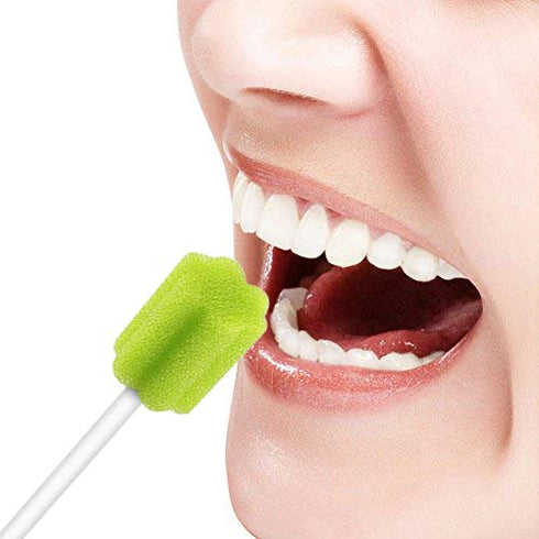 Wellgler's Disposable Care Oral Swabs, Sterile Sponge Mouth Swabs (100pcs, Green)...