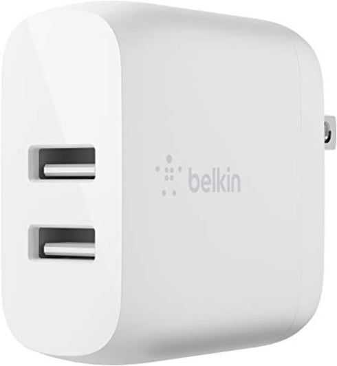 Belkin 24W Dual Port USB Wall Charger - USB C Cable Included - iPhone Charger Fast Charging - USB Charger Block for Power Bank, iPad & iPad Pro, S...