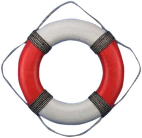 Hampton Nautical Decorative Antique Lifering, 15", Red...