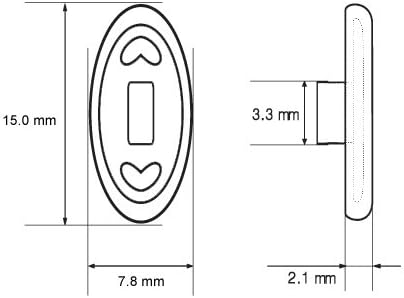 ASKANA Optical Silicone Oval-Shaped Nose Pads Nosepads Model #2 for Reading Prescription Glasses Sunglasses - 15 mm /~ 0.6 '' Oval Push in (5 Pair...
