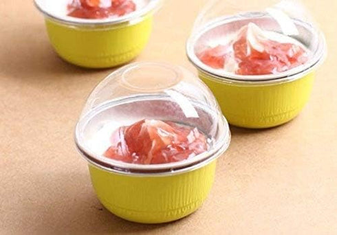 KEISEN 3 2/5" 150ml 100/PK 6oz Disposable Aluminum Foil Cups for Muffin Cupcake Baking Bake Utility Ramekin Cup (LIDS3)...