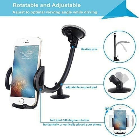 EXSHOW Portable Electronic Device Mount, Black, Compatible with iPhone 11 Pro Max/11/XS Max/XS/XR/X/8 Plus/8/7 Plus/7/6S Plus/6S/SE...
