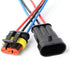 HYAT 3 Sets Car Waterproof Electrical Connector,18 AWG 3 pin Plug Auto Electrical Wire Connectors Marine for Car, Truck, Boat, and Other Wire Conn...