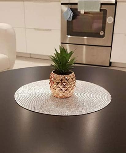 Porcelain Potted Artificial Succulent 7.8" Pineapple Ananas Plant Home Office Kitchen Window Bathroom Decoration (Rose Gold)...